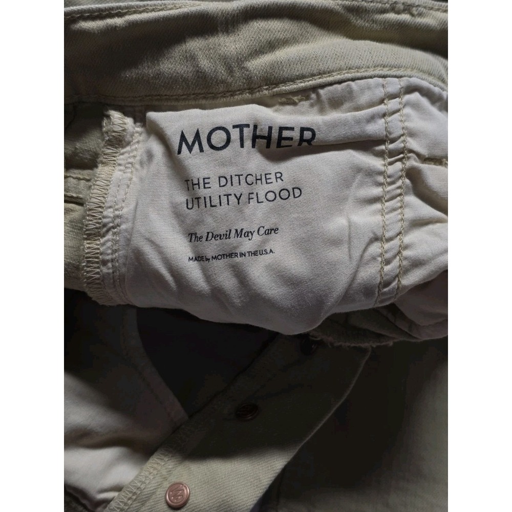 Mother The Ditcher Utility Flood Jeans Womens 27 Straight Fit Denim Khaki - Picture 7 of 10